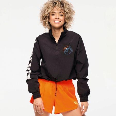 Zumba Explore High Neck Half Zip Crop Pullover
