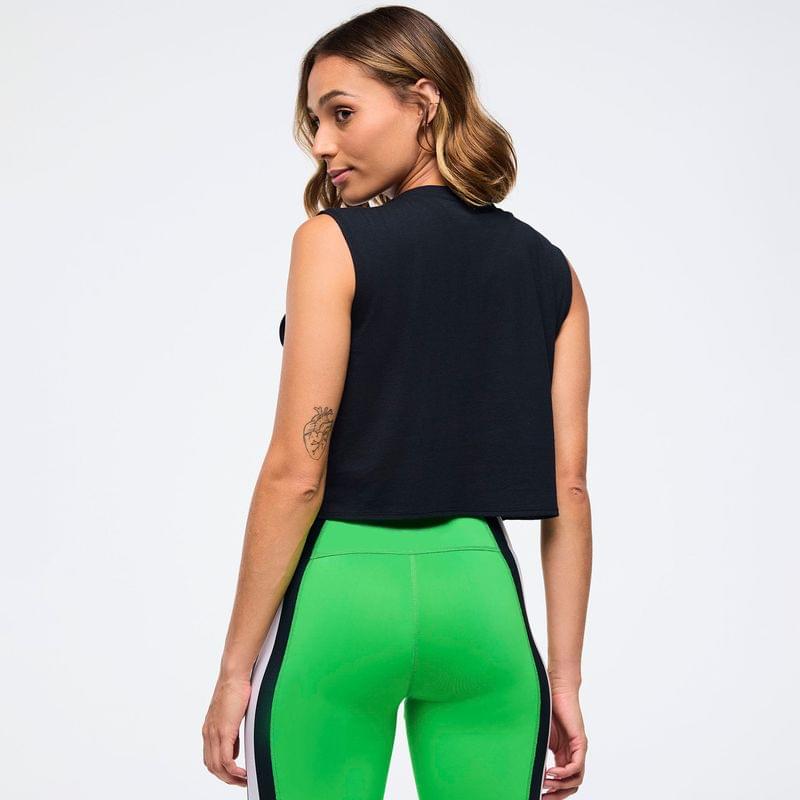 Zumba Haus Crew Neck Muscle Crop Tank