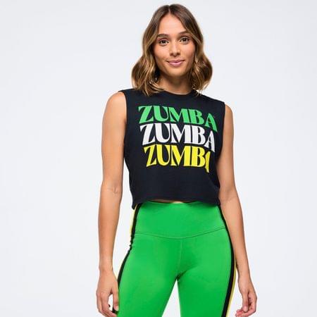 Zumba Haus Crew Neck Muscle Crop Tank