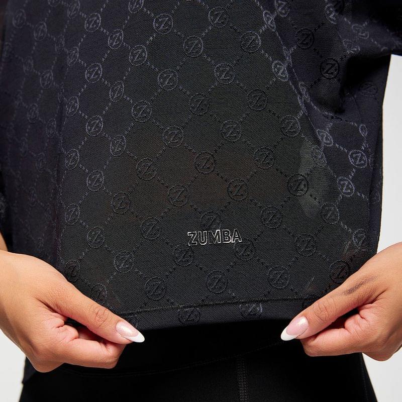 Zumba Runway Boxy Dolman Mesh Crop Top