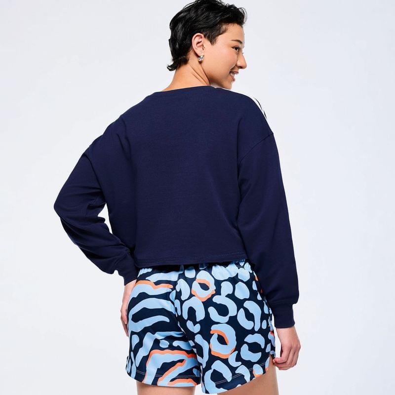 Victory Crew Neck Long Sleeve Boxy Crop Top