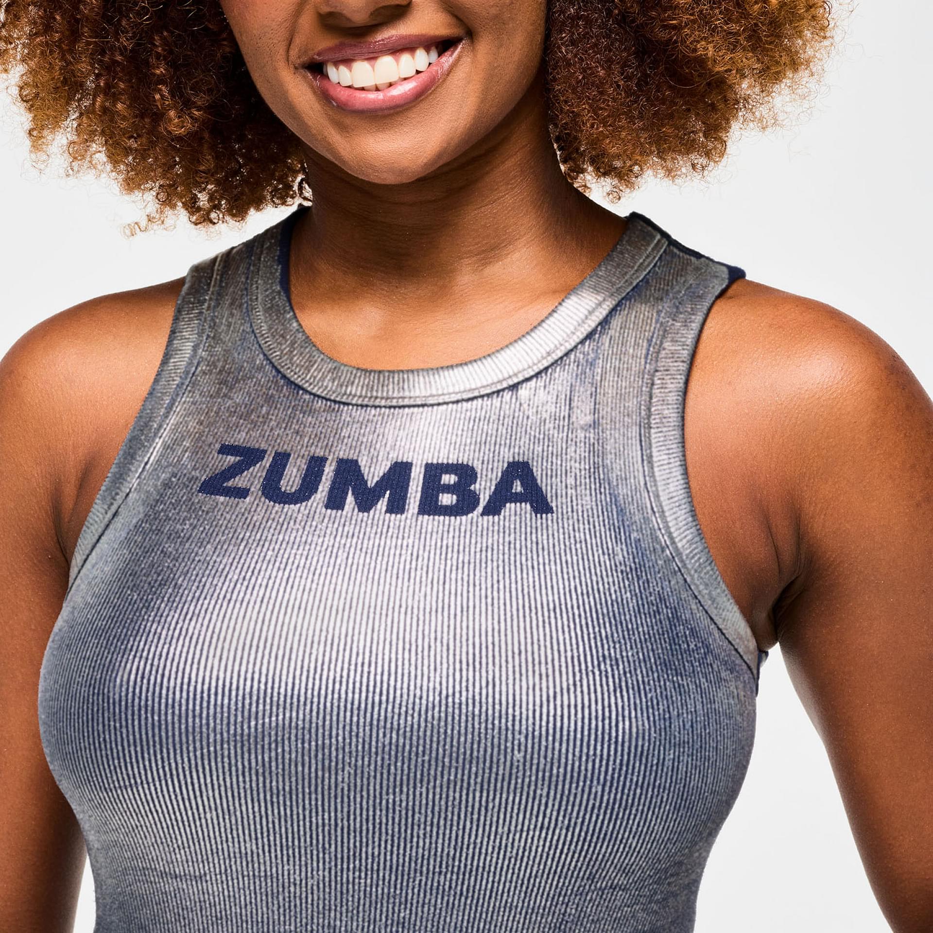 新作♪ズンバ ZUMBA Blue Jean Fitted High Neck Tank - White Blue Jean Fitted High Neck Tank – Zumba Wear | STRONG iD