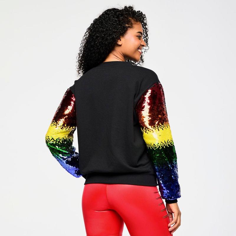 Zumba Bomber Jacket With Sequin Sleeves