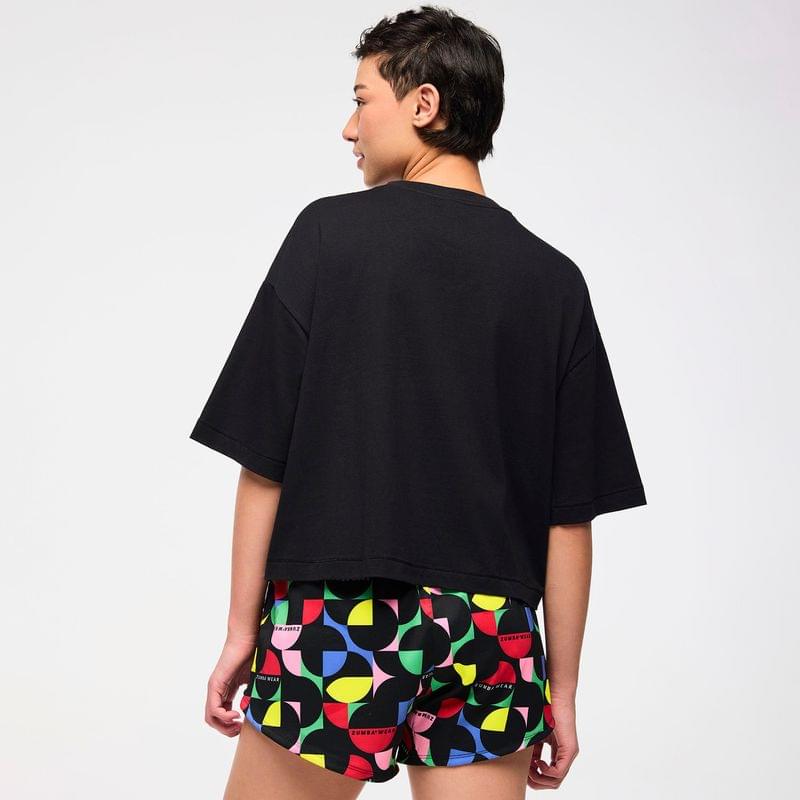 Zumba Haus Oversized Boxy Crop Top - Black