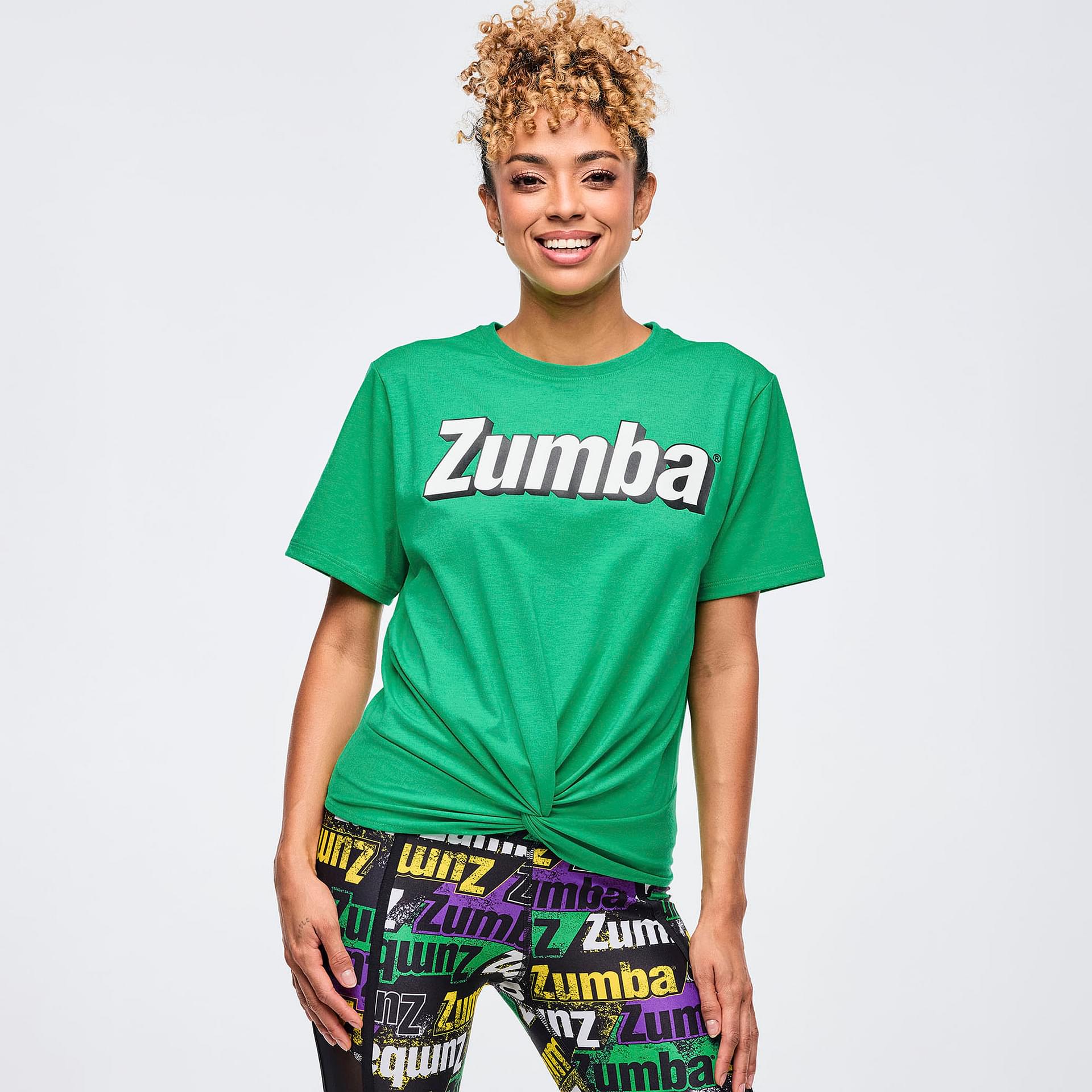 Apres Zumba Short Sleeve Front Twist Top