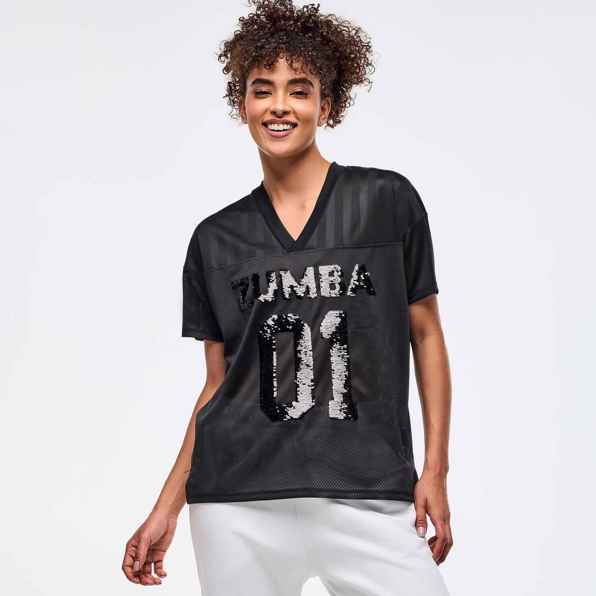 ZUMBA メッシュTシャツ 01 黒 新品Ｌ 新品 ZUMBA メッシュTシャツ01刺繍ロゴ - メルカリ