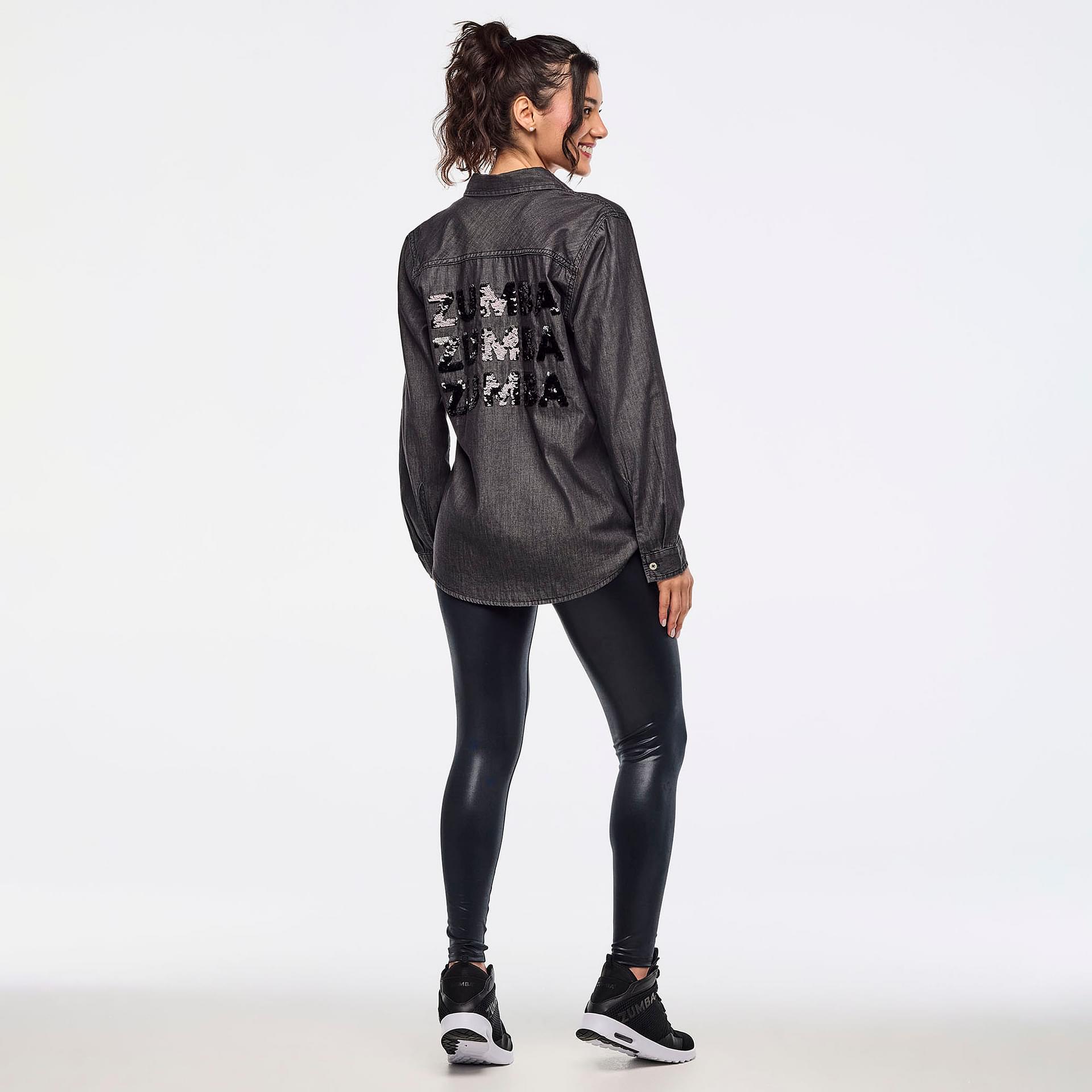 Inspire Your Style with the Zumba Sparkle Button Down - Long