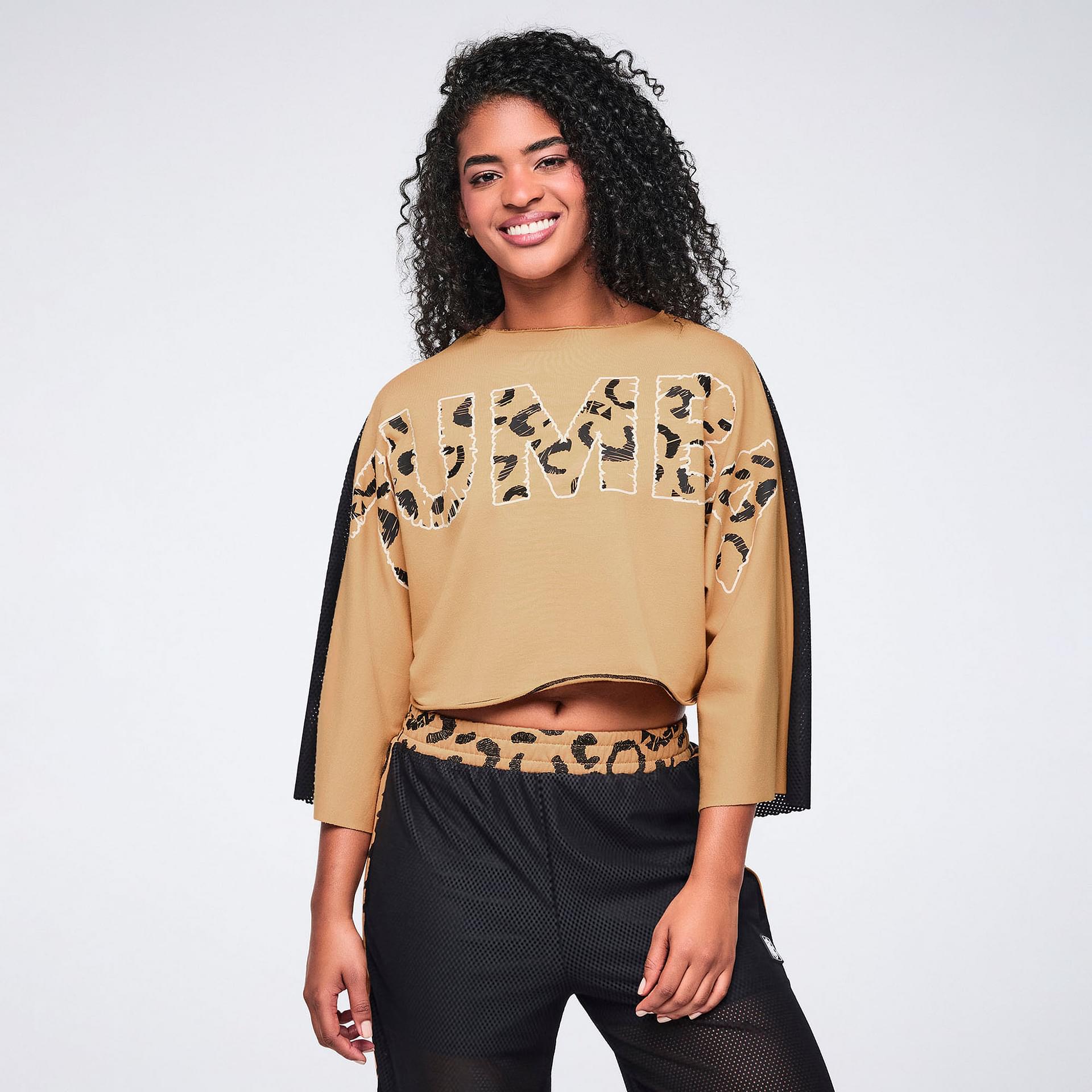Wildbeat Mesh Front Dolman Top