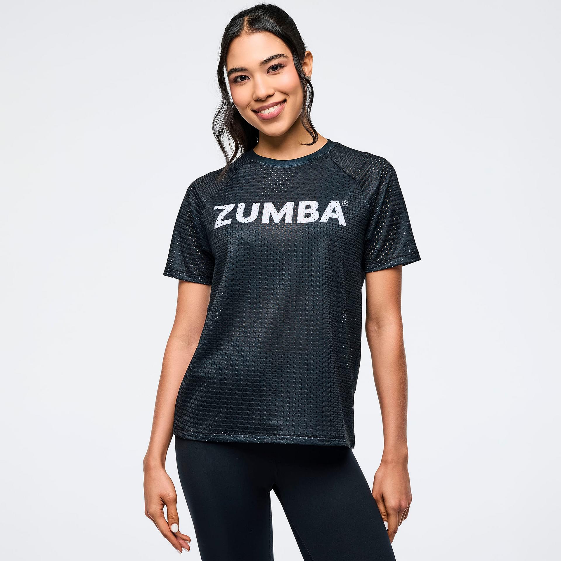 Zumba Basic Mesh Crew Neck Top