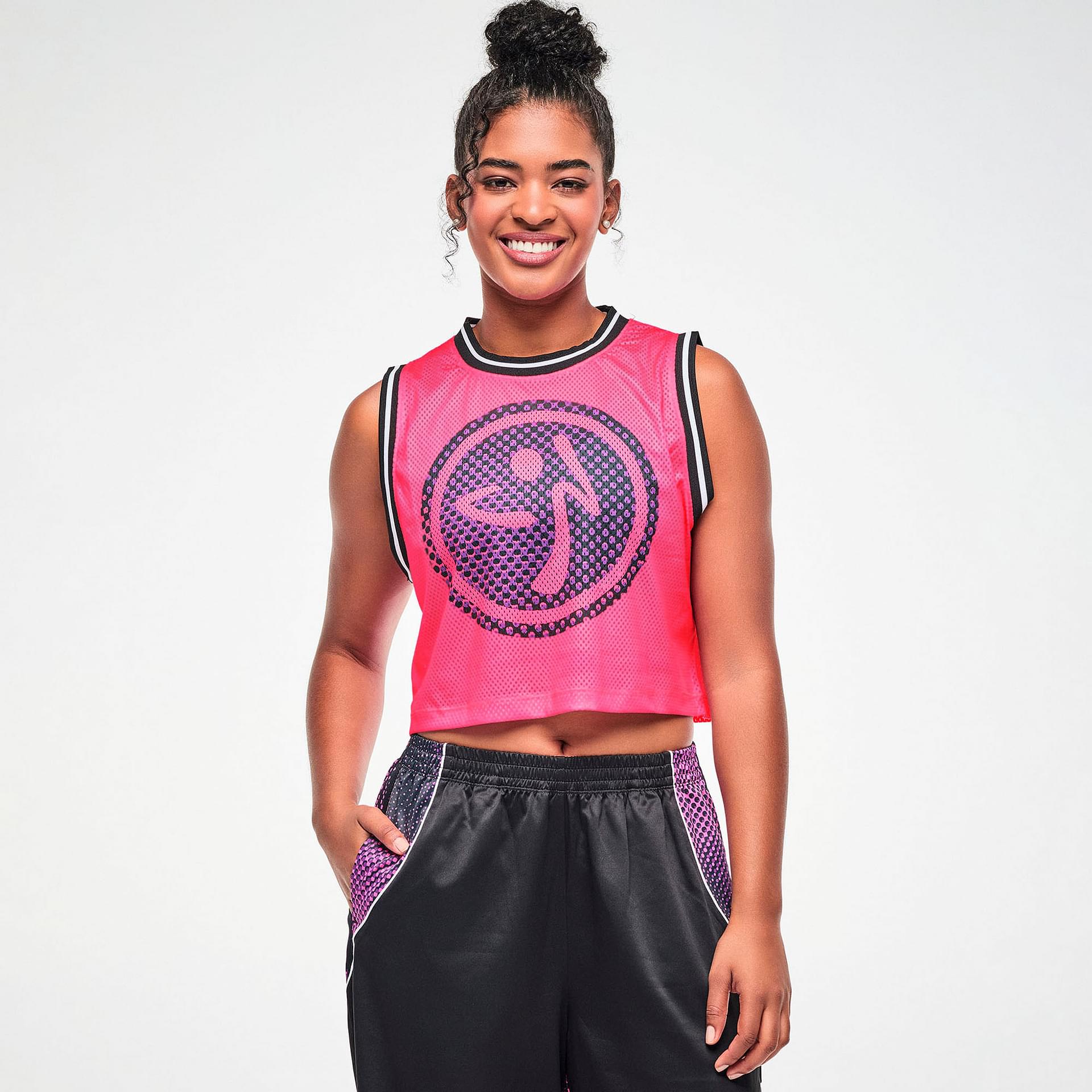 Electric Feel Loose Mesh Crop Tank