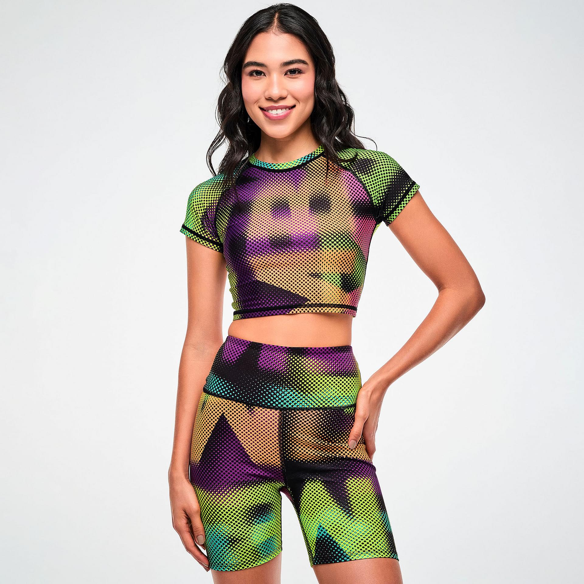 Electric Feel Cap Sleeve Crop Top