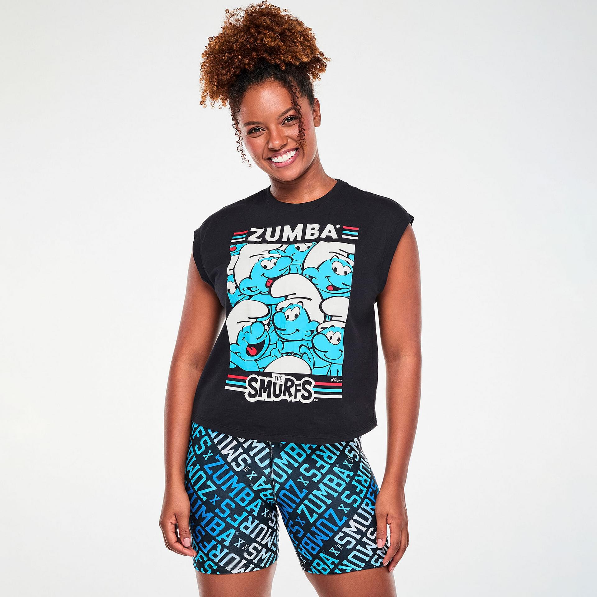 Zumba X The Smurfs Extended Shoulder Loose Tank