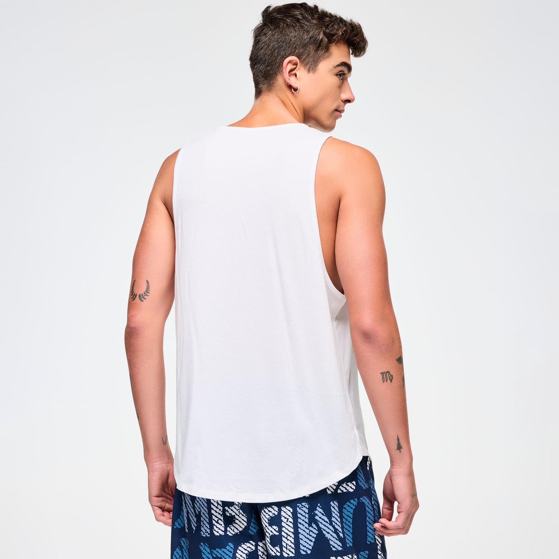Men's Open Neck Tank - Easy Fit with Side Vents - Stylish