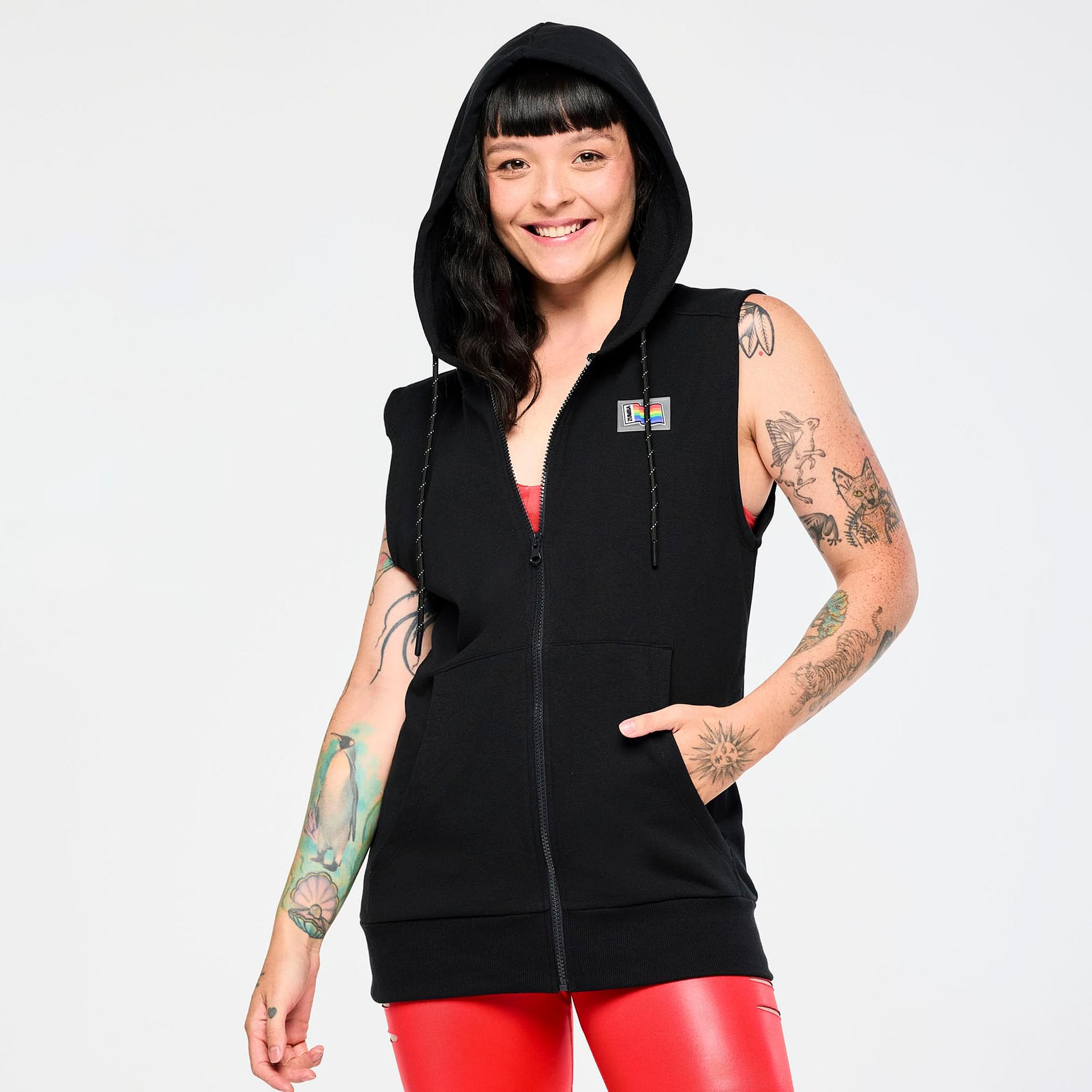 新作♪ズンバ Zumba Explore Sleeveless Mesh Hoodie-Bold Black Zumba Explore Sleeveless Mesh Hoodie - Bold Black – Zumba