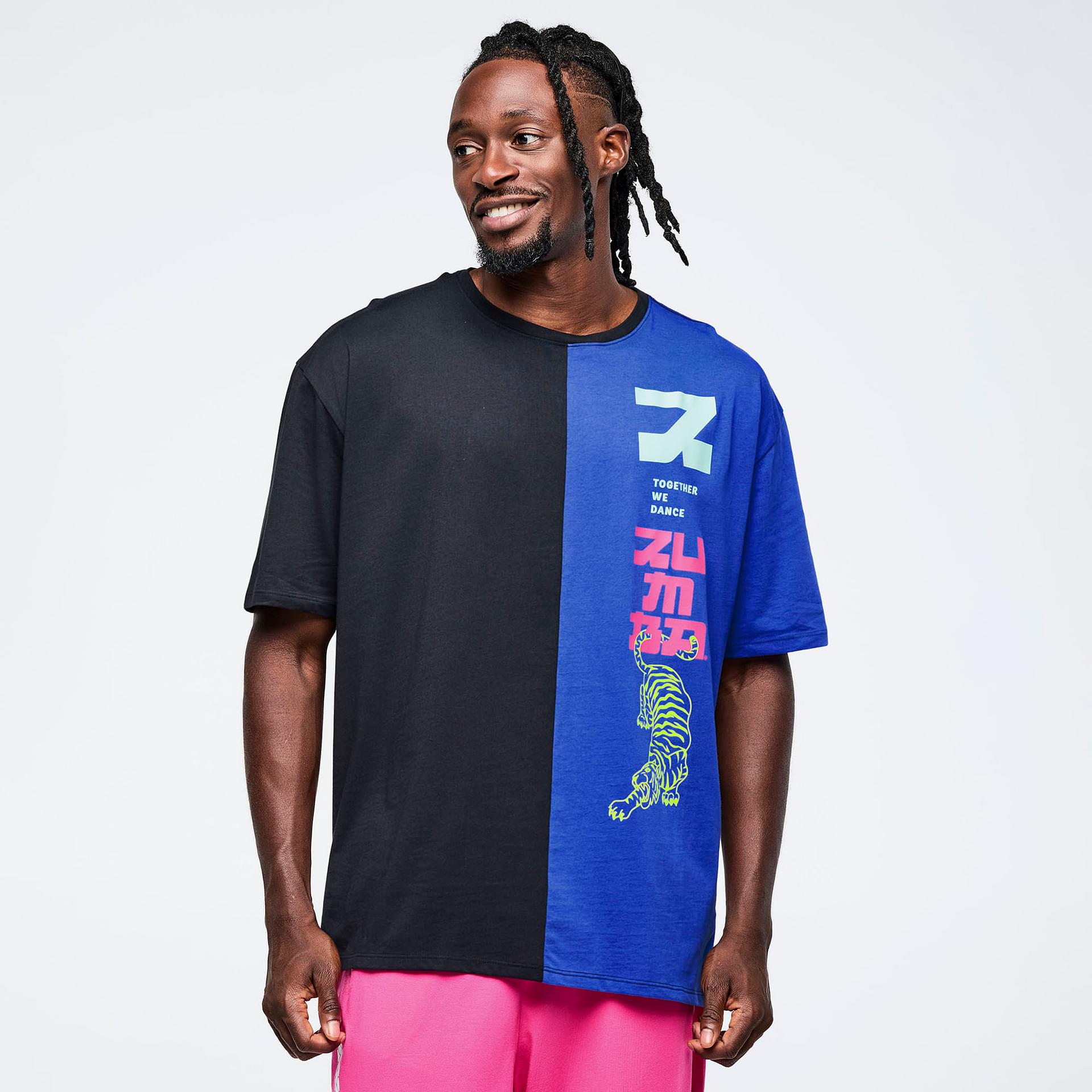 Eastern Flavor Men's Oversized Two-Tone Crew Neck Tee