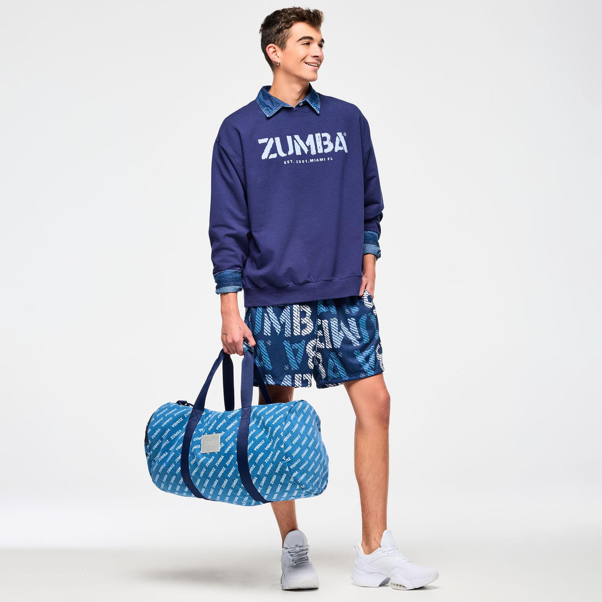 新作♪ズンバ ZUMBA Blue Jean Duffle Bag - Let's Go Indigo Inspiring Blue Jean Duffle Bag for All Adventures - Stylish