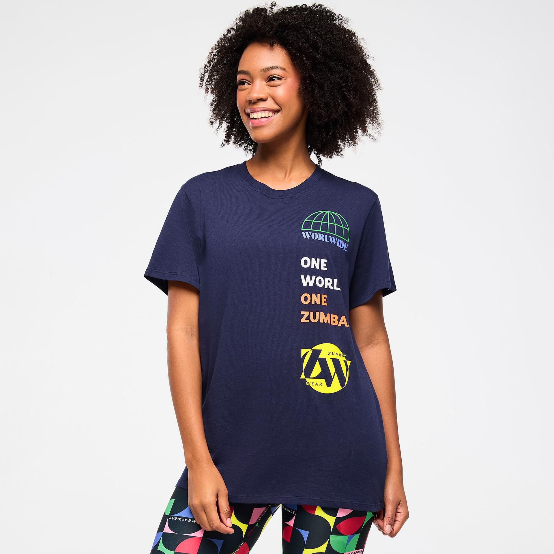 Zumba Blue Jean Crew Neck Tee Let's Go Indigo ユニセックス Inspire Your Style with the Unisex Blue Jean Crew Neck Tee