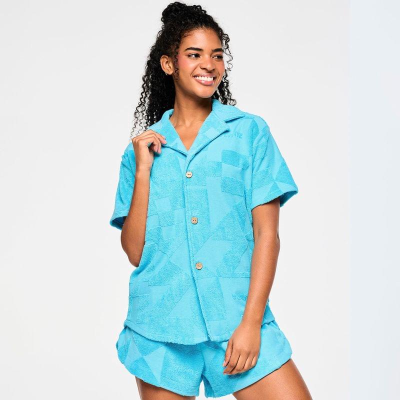 Zumba Rays Terry Button Down