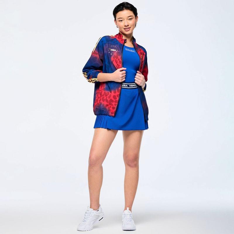 Victory Zip Up Mock Neck Woven Raglan Jacket
