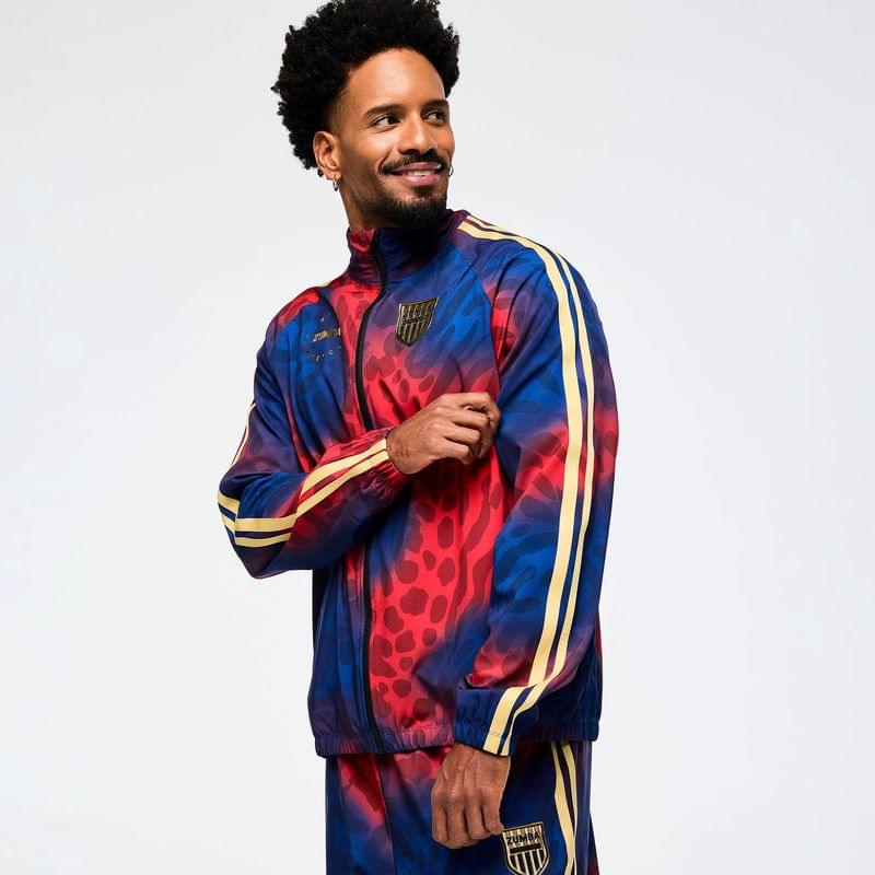 Victory Zip Up Mock Neck Woven Raglan Jacket