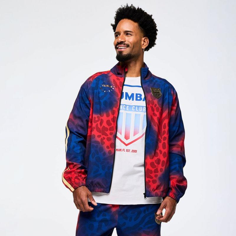 Victory Zip Up Mock Neck Woven Raglan Jacket