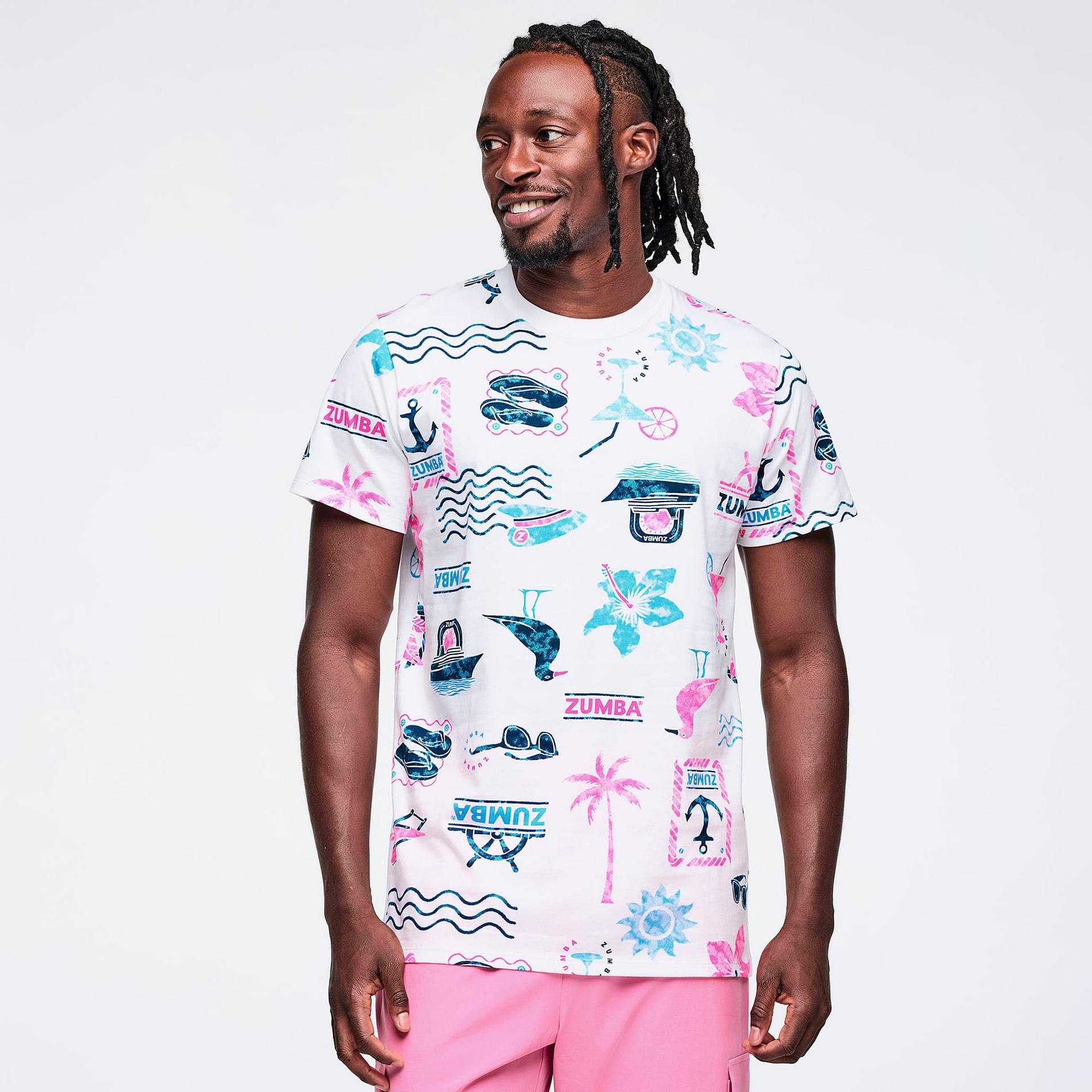 Zumba Cruise Unisex Tee - White/Blue