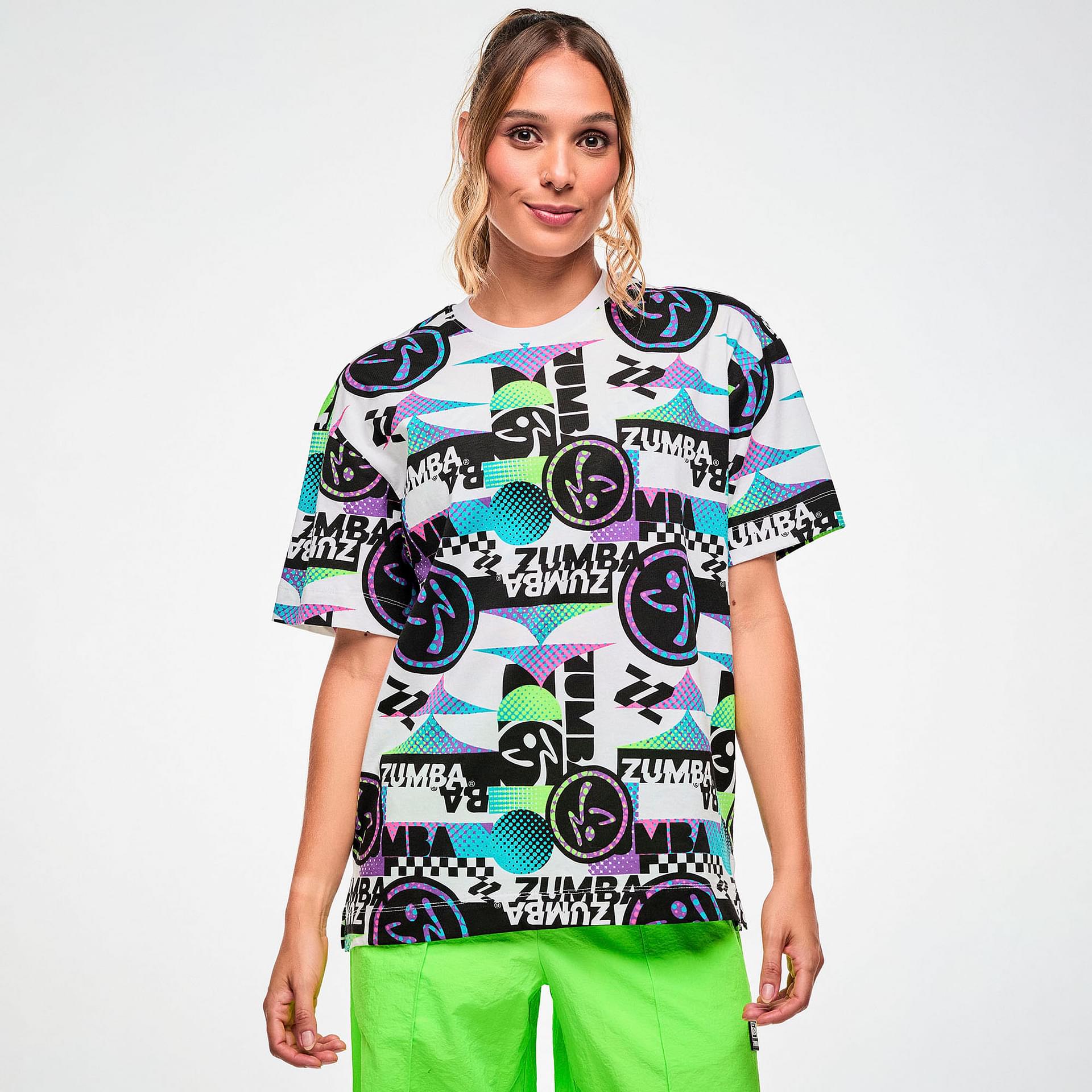 Electric Feel Unisex Oversized Top - White/Black