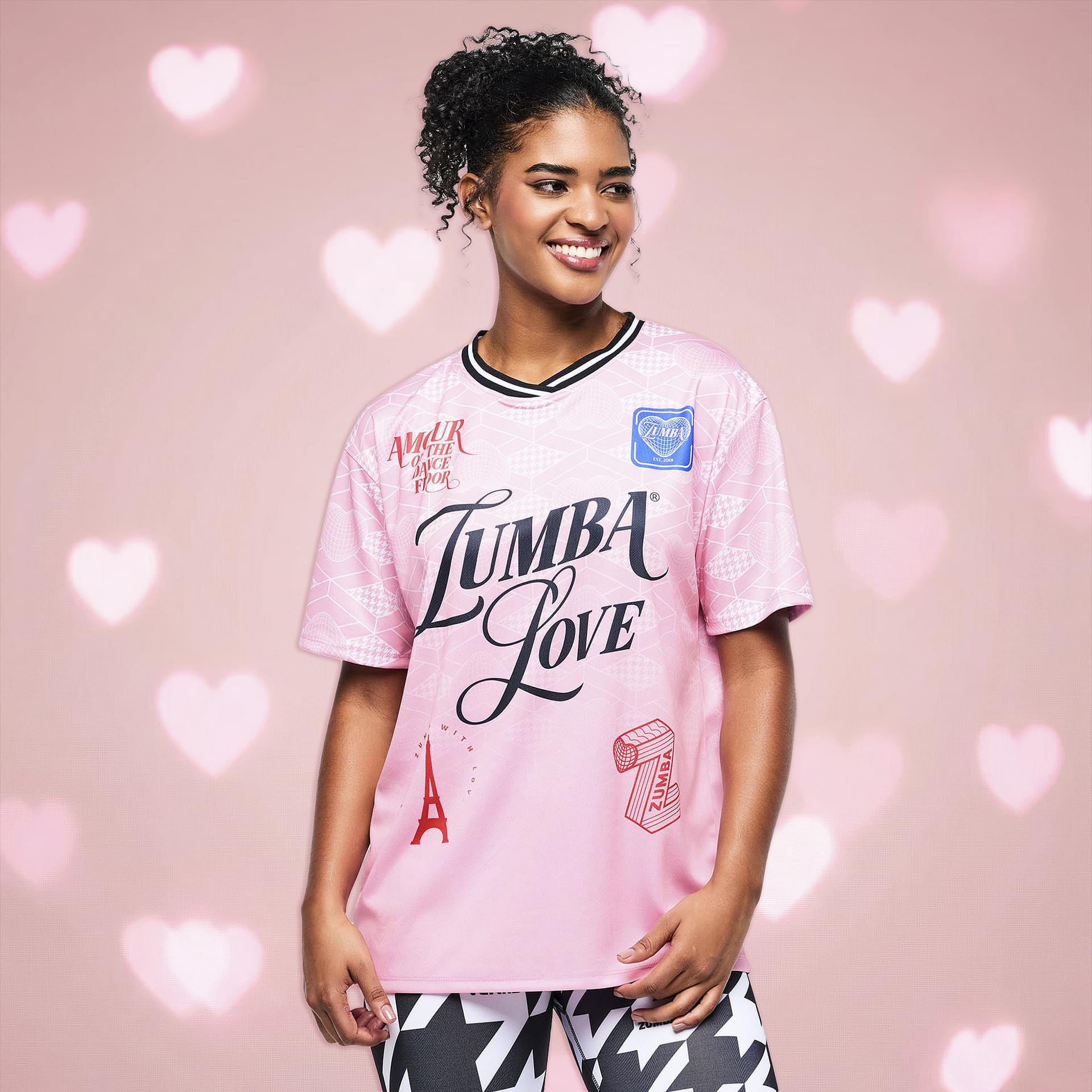 Zumba Amour Crew Neck Athletic Jersey