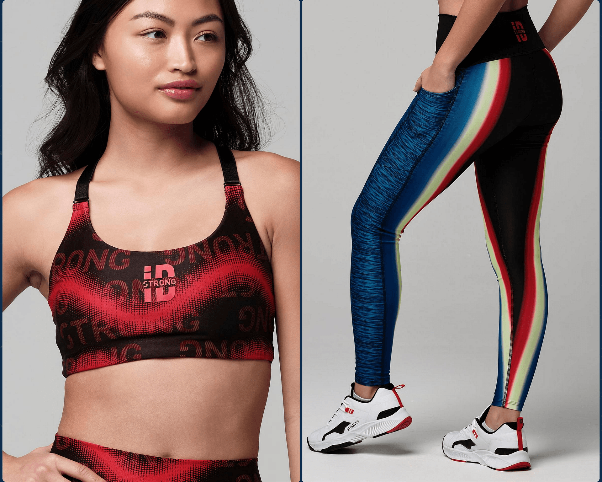 Bundle-STRONG iD Heat Map Bra+Everything High Waisted Ankle Leggings(2 Pcs.)
