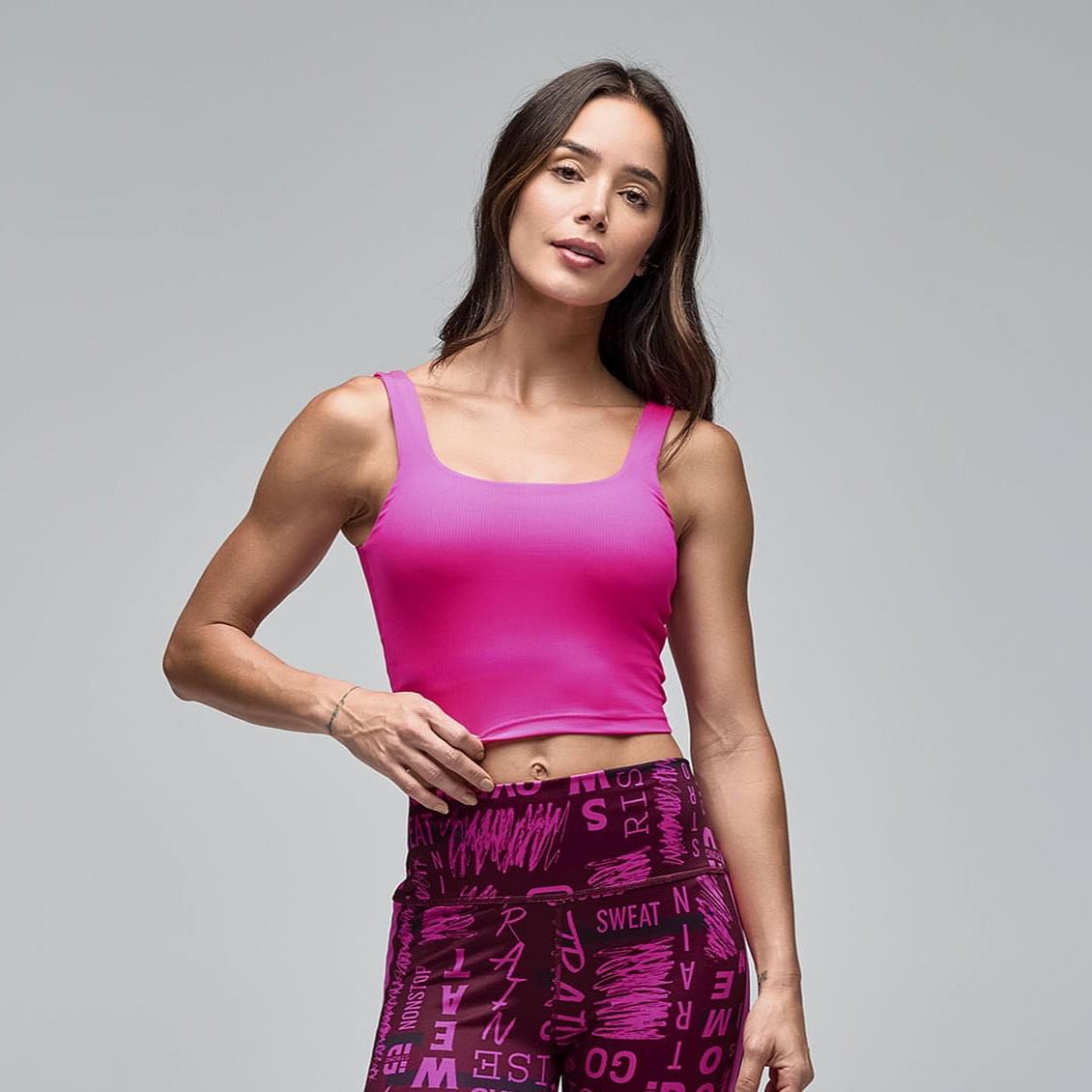 STRONG iD Square Neck Crop Tank With Shelf Bra