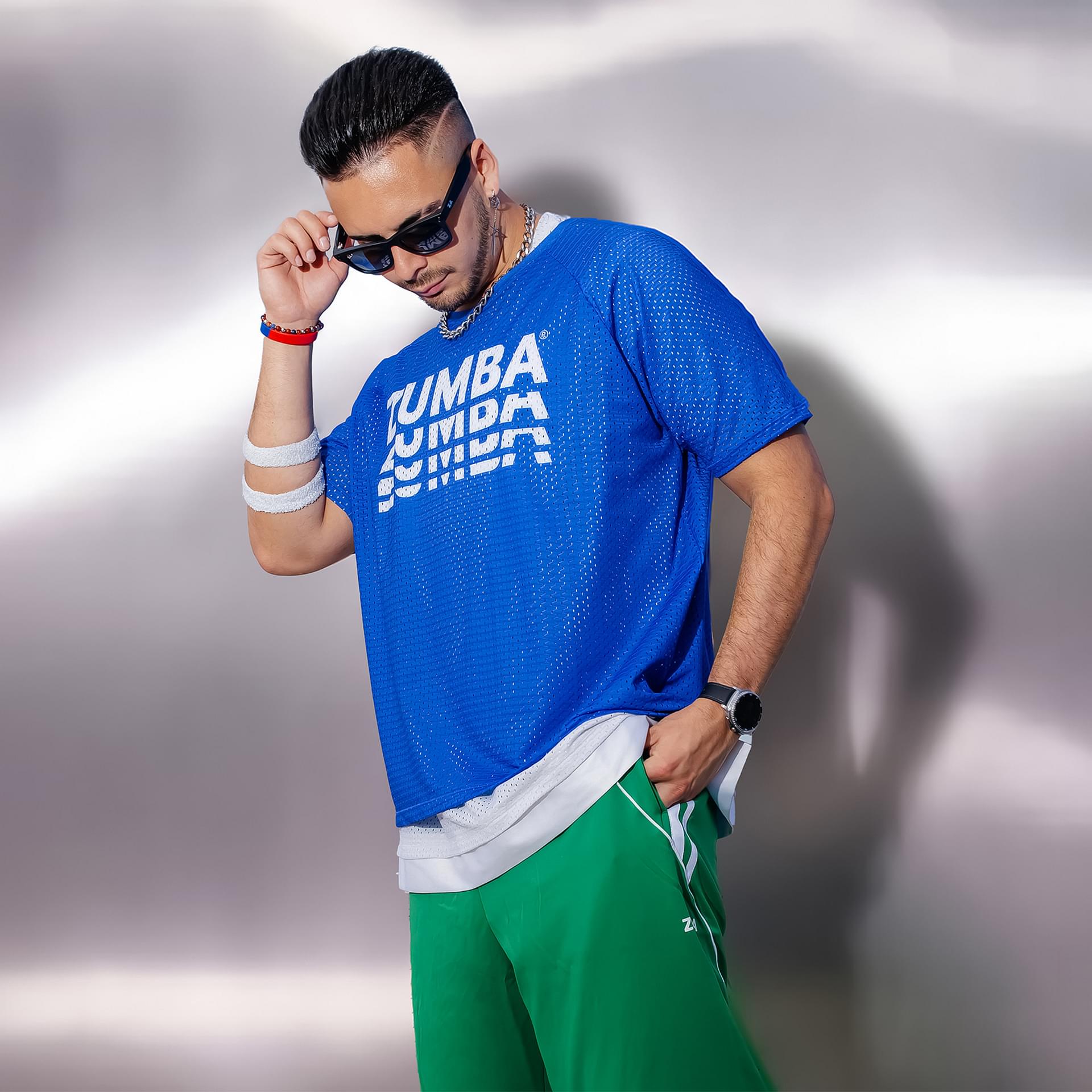 Color Spree Mesh Crew Neck Raglan Sleeve Top
