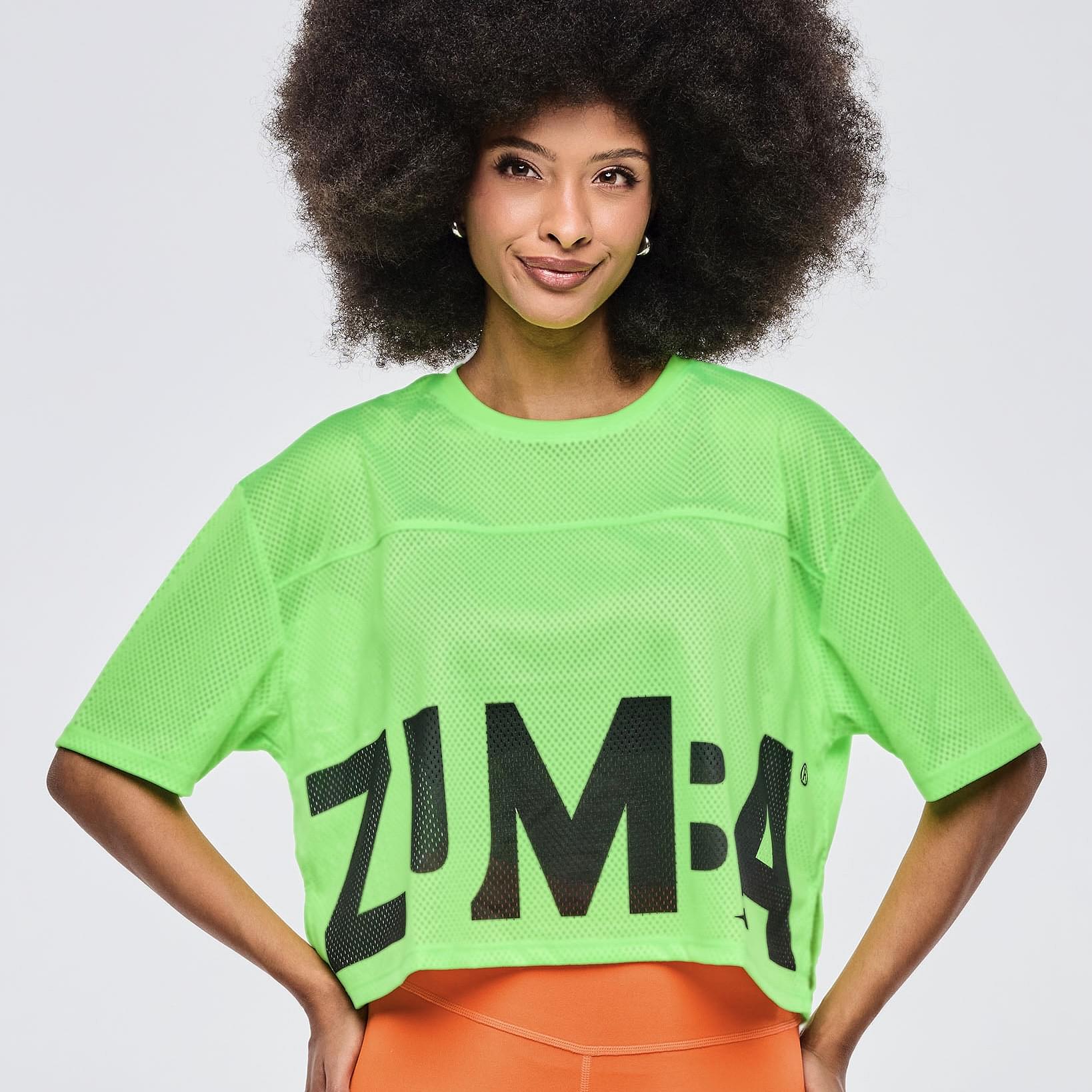 Neon Mesh Boxy Crop Top