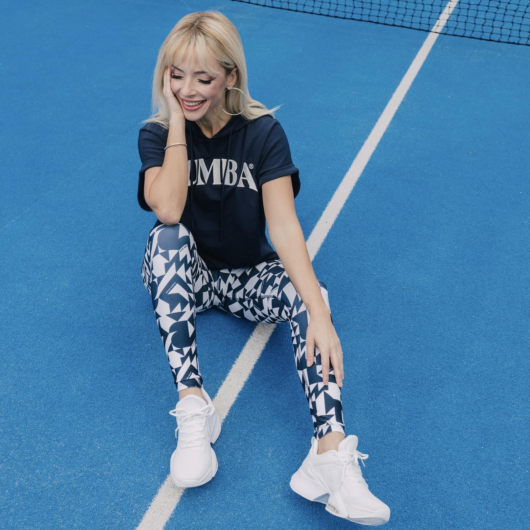 ズンバ Zumba Out Loud High Waisted Ankle Leggings Navy/White Zumba Out Loud High Waisted Ankle Leggings - Navy/White
