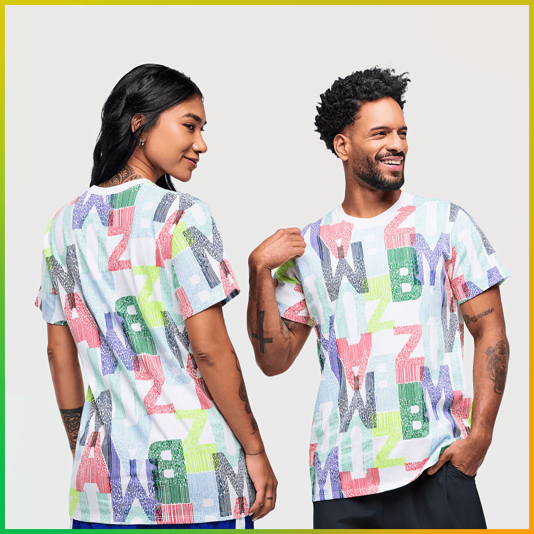 Latin Movement Unisex Crew Neck Tee - White/Blue