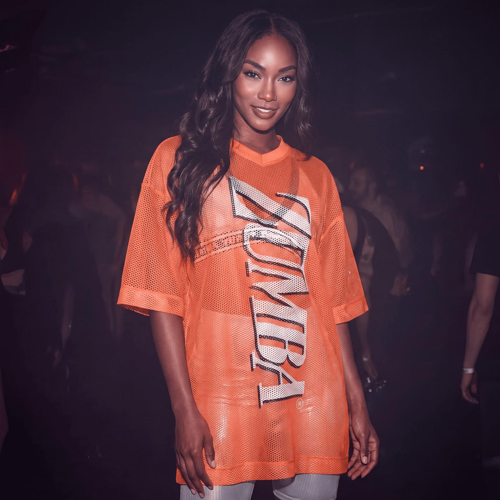 Dale-Z Oversized Mesh V-Neck Top
